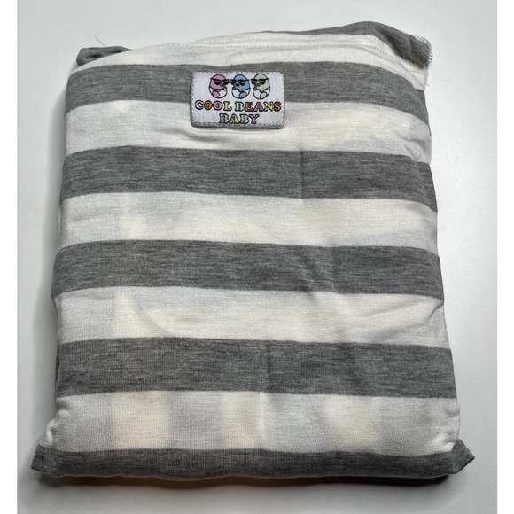 NWT Cool Beans Baby Striped Multi-Use Car Seat Canopy Gray White - Picture 3 of 4